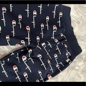 Navy Champion print sweatpants
